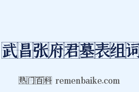 武昌张府君墓表组词是什么意思的图片